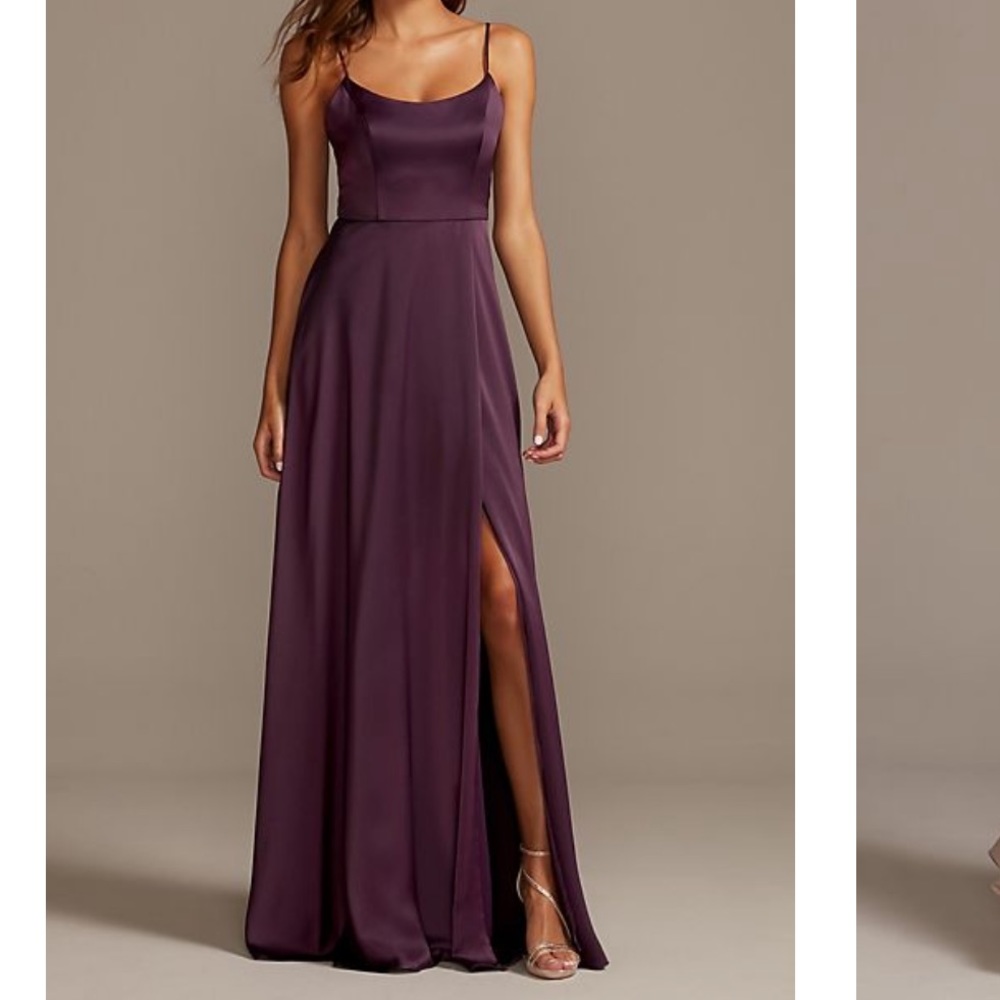 Davids Bridal Crepe-Back Satin Bridesmaid Dress Size 0
